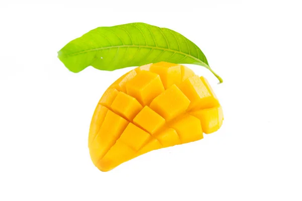 Fresh Yellow Mango Beautiful Skin Isolate — Stock Photo, Image