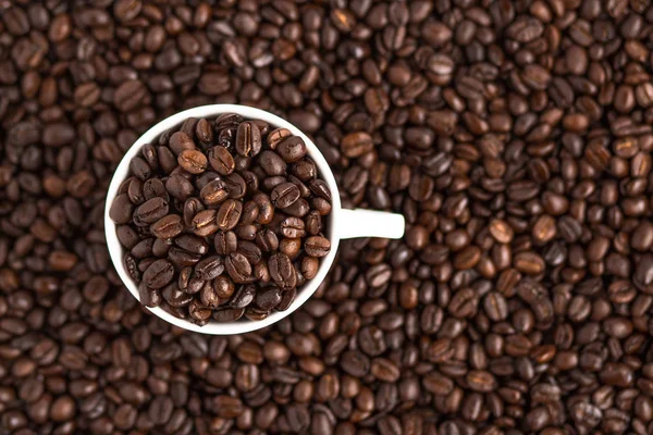Kahve, kahve çekirdeği beyaz fincan kahve sevdiğini kahve kahve arka plan