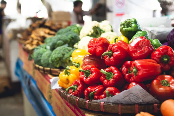 Pimiento Zanahoria Mercado Verduras Asia — Foto de Stock