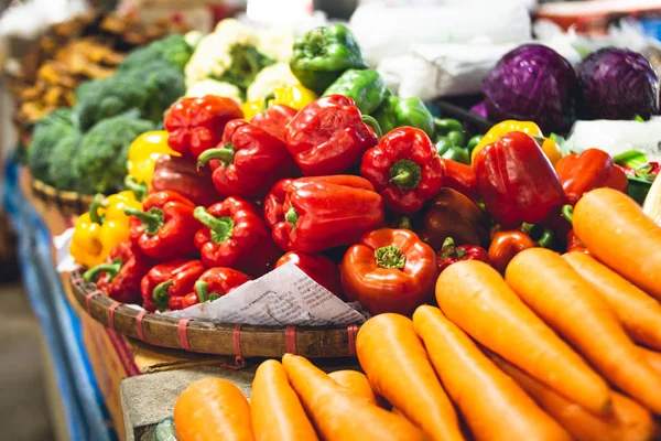 Pimiento Zanahoria Mercado Verduras Asia — Foto de Stock