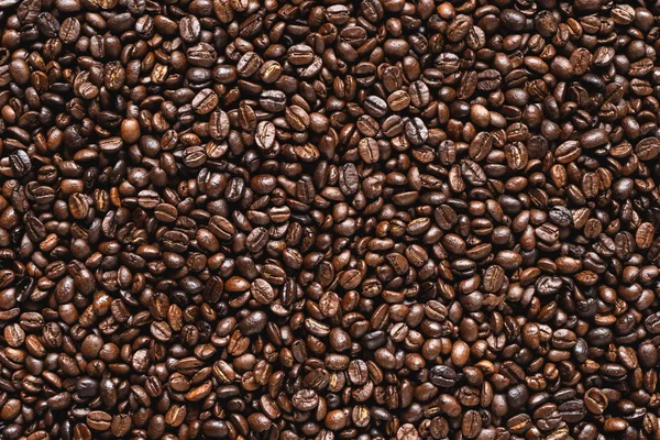 Kalite Kahve Çekirdekleri Kavrulmuş Orta Arka Plan — Stok fotoğraf