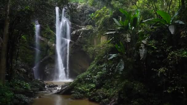Waterfall Waterfall Nature Travel Mok Fah Waterfall — Stock Video