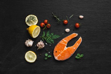 Somon Steak ham ve baharat siyah kurulu