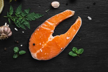 Somon Steak ham ve baharat siyah kurulu