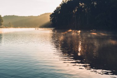 Göl ve orman Pang Ung sabah