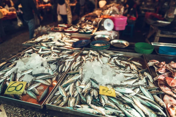 Mercado Frutos Mar Peixe Mercado Fresco Krabi — Fotografia de Stock