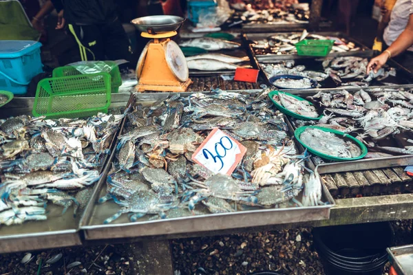 Mercado Frutos Mar Peixe Mercado Fresco Krabi — Fotografia de Stock