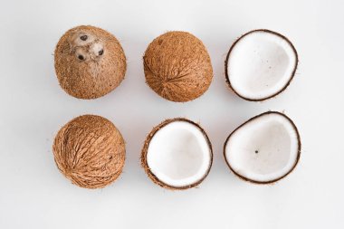 Beyaz Arka Plana Karşı Hindistan Cevizinin Yakın Çekim