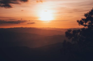 Akşam Sunset Dağı manzarası