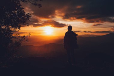 Akşam Sunset Dağı manzarası