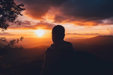 Akşam Sunset Dağı manzarası