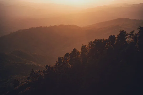 Akşam Sunset Dağı Manzarası — Stok fotoğraf