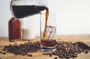 soğuk demlemek kahve Bardak ve süt