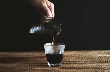 ahşap Koyu ton üzerinde siyah kahve damla
