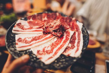 Isiz ızgara et Restoranda