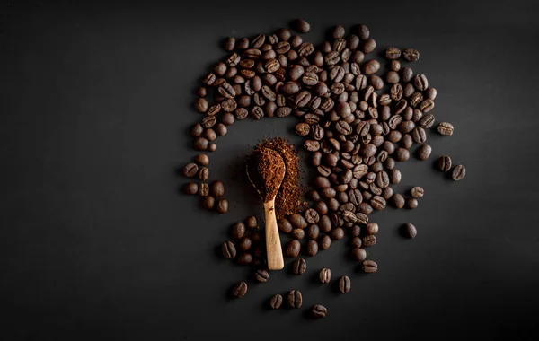 Coffee, black coffee, drip coffee, making coffee in low-light black