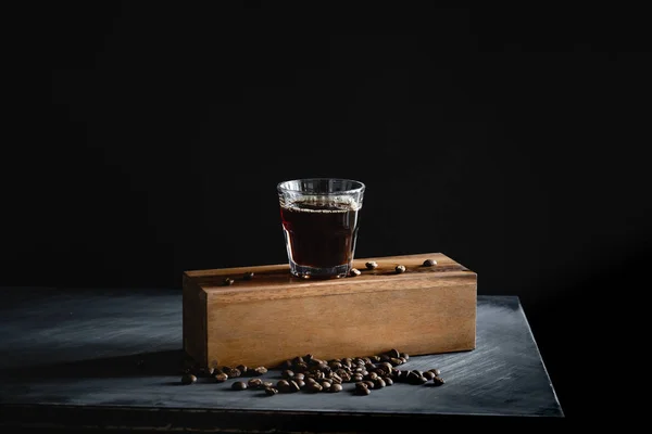Coffee, black coffee, drip coffee, making coffee in low-light