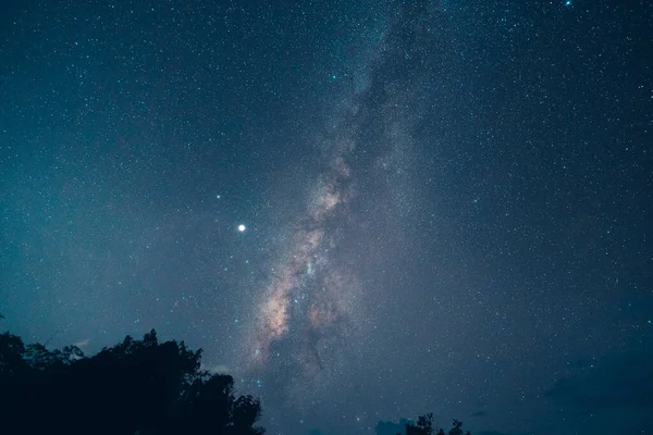 Milky Way Night Stars Fields Mood Tone — Stock Photo, Image