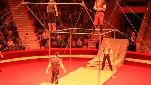 Gomel Wit Rusland Mei 2018 Circus Nummer Het Aantal Gymnasten — Stockvideo