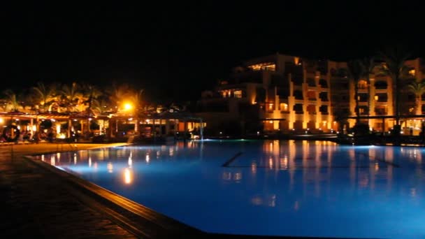 Hurghada Egipto Julio 2018 Vacaciones Resort Egipcio Las Luces Del — Vídeos de Stock