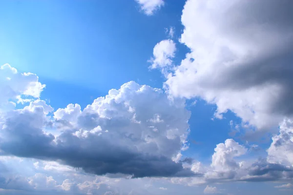 Beautiful White Clouds Blue Sky Background Heavenly Panorama — Stock Photo, Image