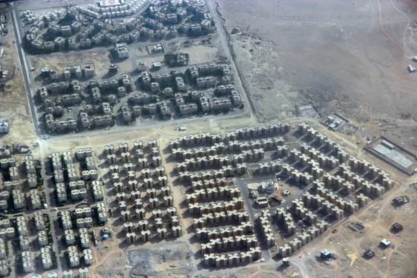 Letecká Město Pohled Silnice Domy Budovy Egyptě Panoramatický Obrázek Egyptské — Stock fotografie