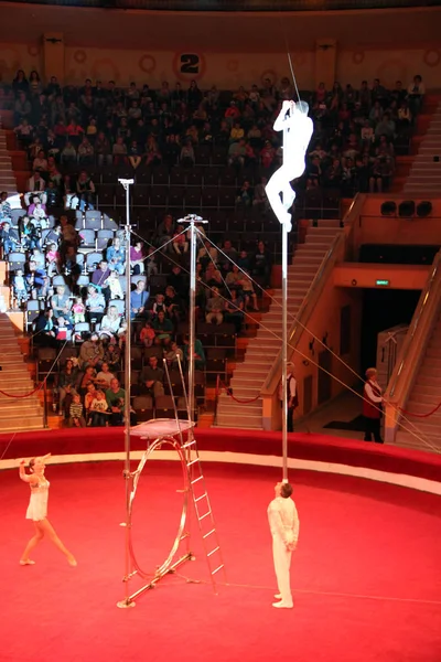 Gymnasts perform unimaginable tricks under dome of circus