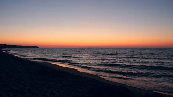 Закат Балтийском Море Берег Балтийского Моря Время Алого Заката Вечером — стоковое фото