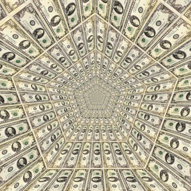 Dolar Pentagon 'u. Parasal bir rakam. Dolardan yapılan soyutlama. Amerikan parası. Para kalıbı