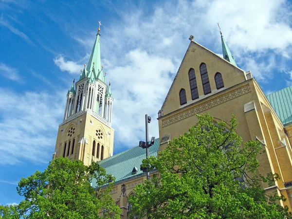 Lodž Polsko Července 2019 Archcathedral Basilica Stanislava Kostky Lodž Krásný — Stock fotografie