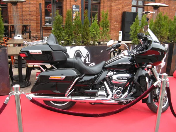 Lodz Poland August 2019 Harley Davidson 스타일의 오토바이가 전시회에서 선보였다 — 스톡 사진
