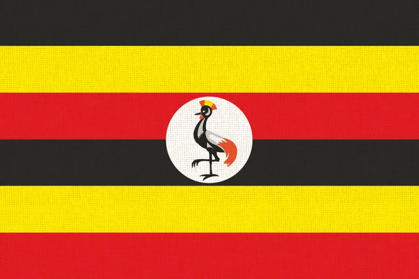 Flag of Rwanda. Rwanda flag on fabric surface. Fabric Texture. National symbol. Republic of Rwanda. African country. 3D illustration