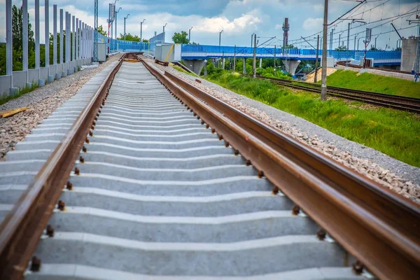 Tracks Spoorwegviaduct Krakau Krzemionki Krakau Zablocie — Stockfoto