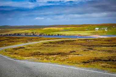 İskoçya, Shetland Adaları, güzel görünüm yolu ile adanın