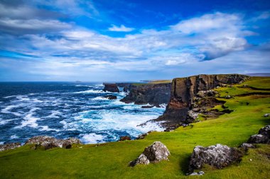 Scotland, Shetland Islands, Beautiful view of island clipart