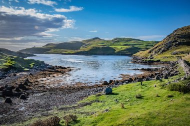 Scotland, Shetland Islands, Northmavine, Beautiful view of island, WWII Tank traps clipart