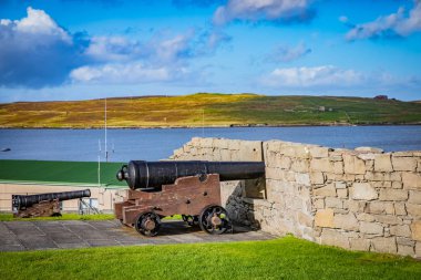 Fort Charlotte Lerwick, Shetland, merkezinde bir beş taraflı topçu kale burçları her köşede ile var. Scotland, Büyük Britanya.