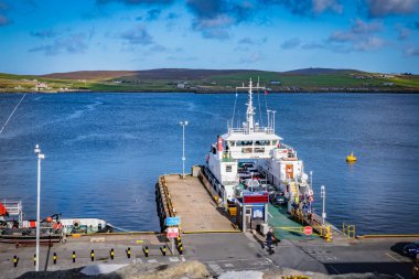 Lerwick, Shetland Adası, İskoçya - 06 Eylül 2017: Lerwick, Shetlands, İskoçya, Birleşik Krallık, yerel feribot.