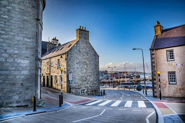 Lerwick, Shetlands, İskoçya, Birleşik Krallık sokak görünümü.