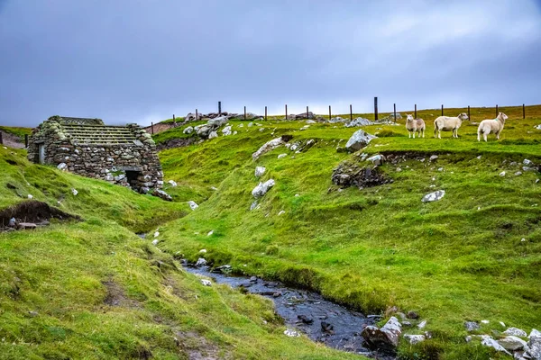 Skotsko Shetlandské Ostrovy Horiztontal Vodní Mlýn — Stock fotografie