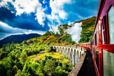 İskoçya, demiryolu Glenfinnan Viyadüğü Jacobite ile İskoçya'da