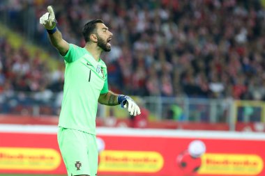 Chorzow, Polonya - 11 Ekim 2018: Uefa Milletler Ligi 2019: Polonya - Portekiz o/p Rui Patricio