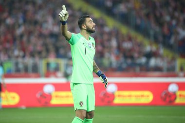 Chorzow, Polonya - 11 Ekim 2018: Uefa Milletler Ligi 2019: Polonya - Portekiz o/p Rui Patricio