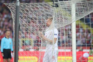 Chorzow, Polonya - 11 Ekim 2018: Uefa Milletler Ligi 2019: Polonya - Portekiz o/p Kamil Glik