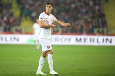 Chorzow, Polonya - 11 Ekim 2018: Uefa Milletler Ligi 2019: Polonya - Portekiz o/p Krzysztof PIATEK