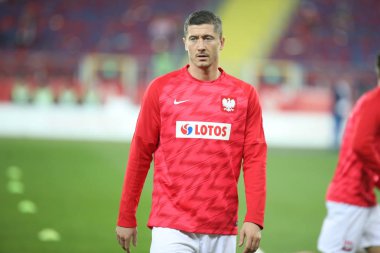 Chorzow, Polonya - 11 Ekim 2018: Uefa Milletler Ligi 2019: Polonya - Portekiz o/p Robert Lewandowski