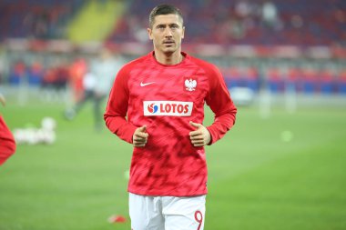 Chorzow, Polonya - 11 Ekim 2018: Uefa Milletler Ligi 2019: Polonya - Portekiz o/p Robert Lewandowski