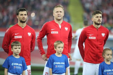 Chorzow, Polonya - 11 Ekim 2018: Uefa Milletler Ligi 2019: Polonya - Portekiz o/p Kamil Glik