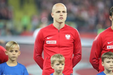 Chorzow, Polonya - 11 Ekim 2018: Uefa Milletler Ligi 2019: Polonya - Portekiz o/p Rafal Kurzawa