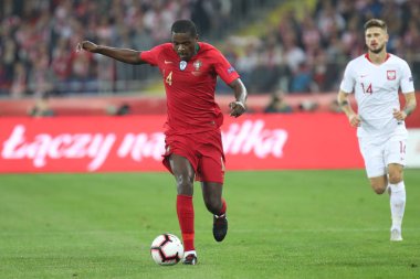 Chorzow, Polonya - 11 Ekim 2018: Uefa Milletler Ligi 2019: Polonya - Portekiz o/p William Carvalho